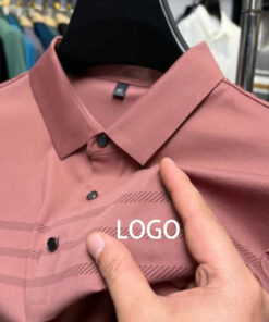 Áo thun thể thao tay ngắn nhanh khô, 3 nút, logo tùy chỉnh, áo polo kẻ sọc dành cho nam