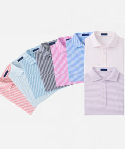 Áo thun polo chơi golf tay ngắn kẻ sọc ngoài trời chất lượng tốt bán chạy nhất năm 2023 có logo tùy chỉnh thoáng khí vừa vặn cho nam
