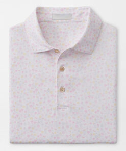 Áo thun polo màu hồng nam, in thăng hoa, in logo tùy chỉnh