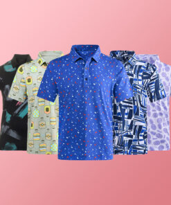 Áo thun polo golf trơn in kỹ thuật số OEM