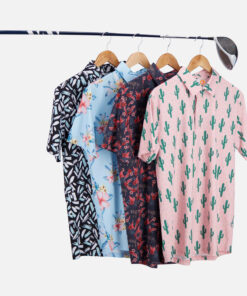 Áo thun Polo Golf chất lượng tốt, thiết kế logo thêu họa tiết Polyester Spandex