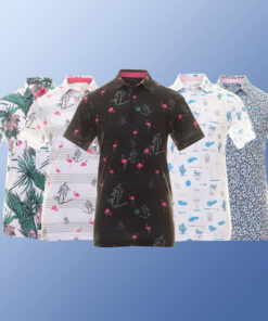 Áo thun polo golf nam in logo thăng hoa chống nhăn chất liệu lụa băng dành cho nam thường ngày