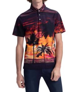 Áo thun polo Hawaii in hình cây cọ